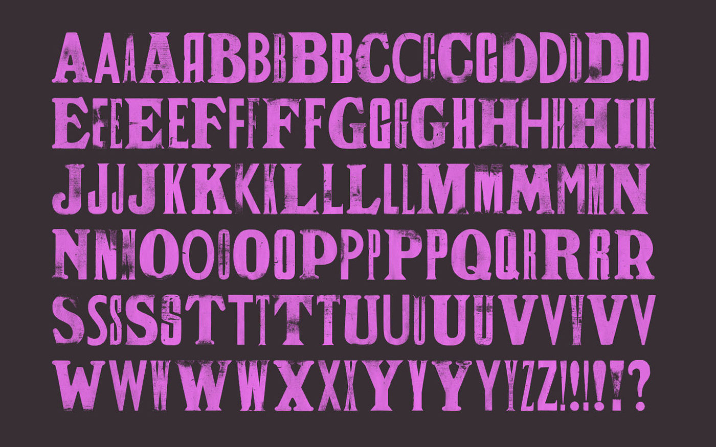 font graphic design  letterpress typedesign