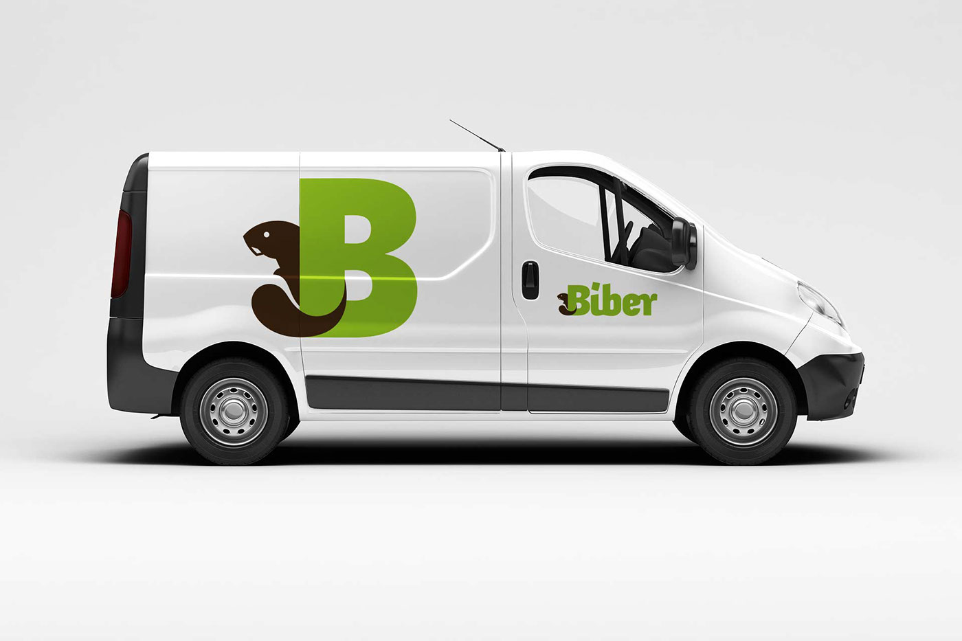 Sustainability biber logo green visual identity oko