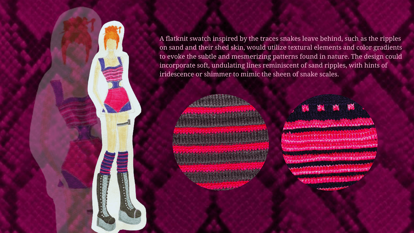 flatknit Fashion  knitwear design textile snake venom