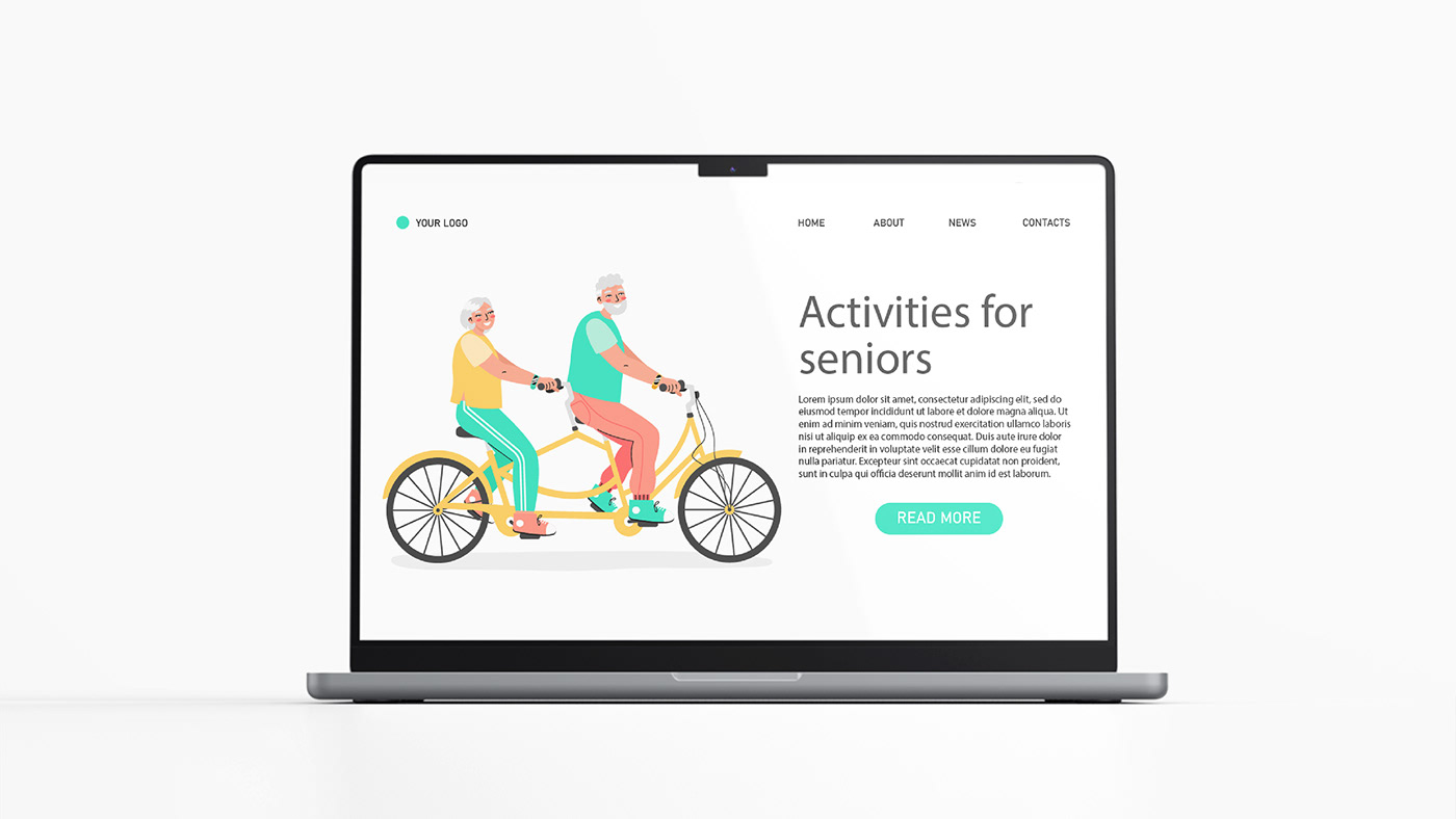 activities Bicycle design Elderly grandparents old pensioner seniors sport Web Banner