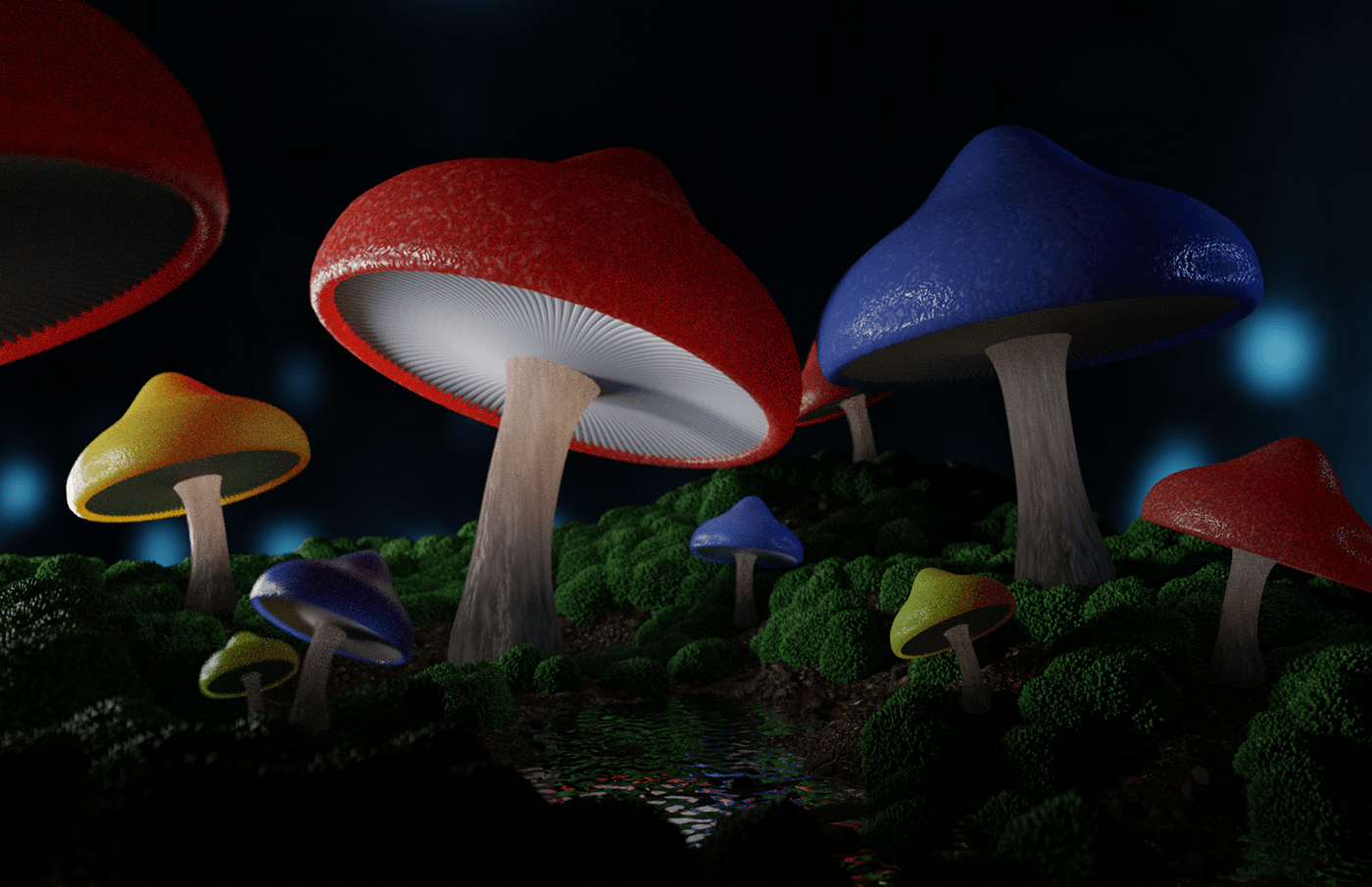 Magic   Mushrooms cogumelo 3D Magico Glitter enchanted floresta magia disney