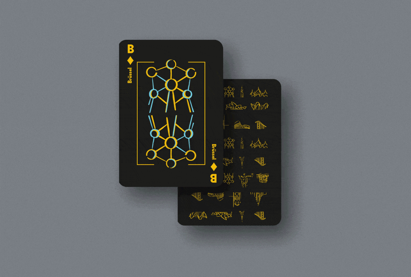 cards city colors design graphic design  ILLUSTRATION  Playing Cards spielkarten stadt symmetrie