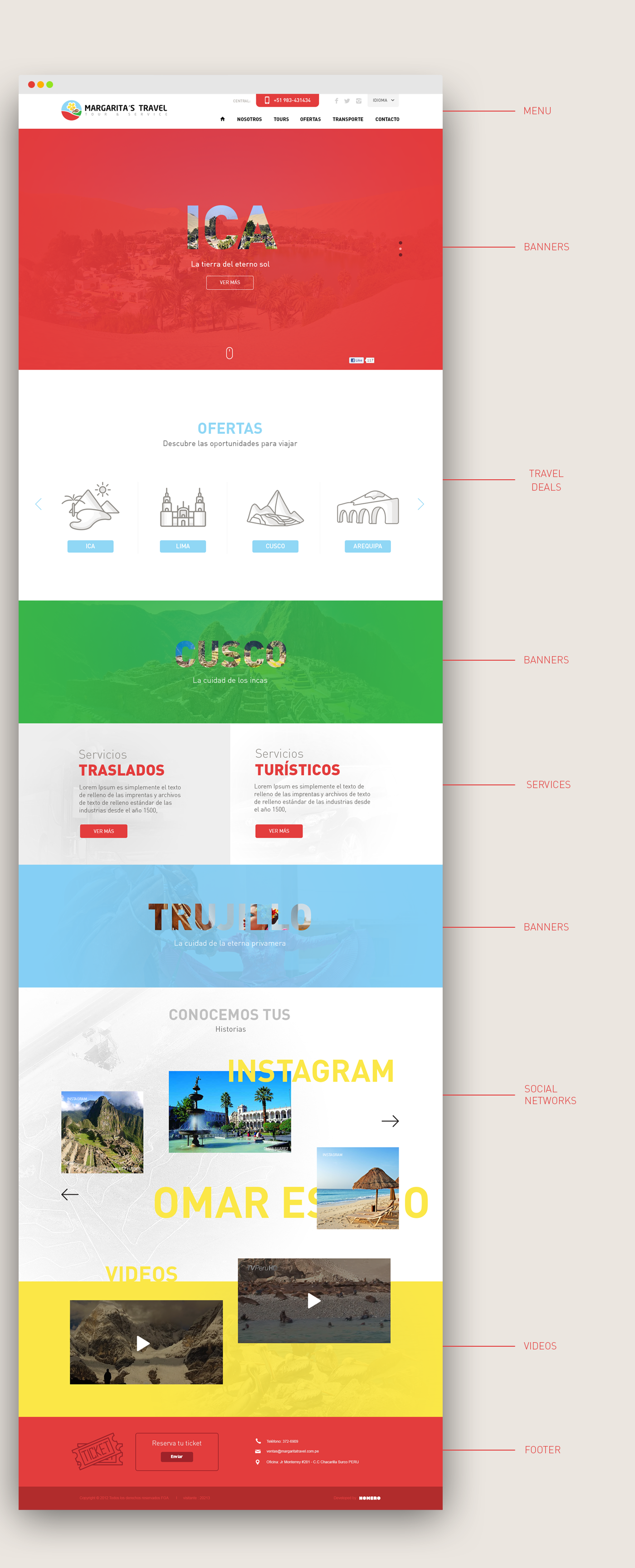 Art Director Website digital ica peru agencia de viajes tours Travel interactive ux UI