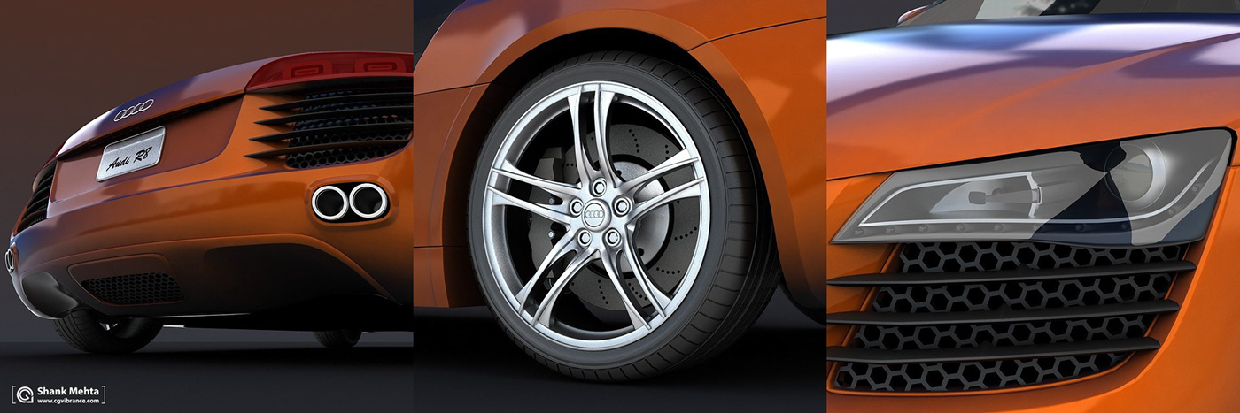 Audi R8 3D model car Vehicle wheels 3dsmax vray