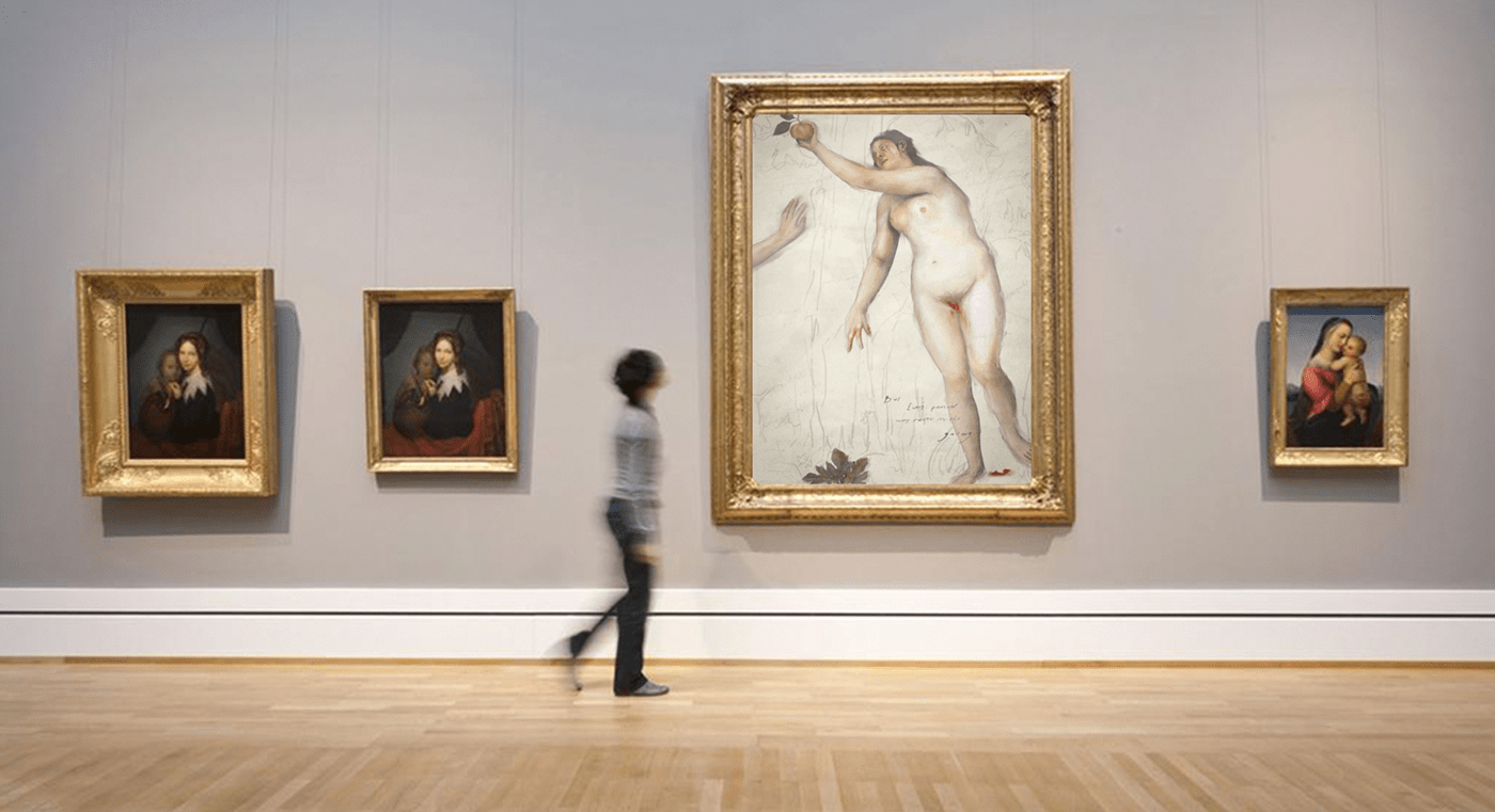 adam and eve Classical Art creation Digital Art  feminism Figure Drawing menstruation Oil Painting period