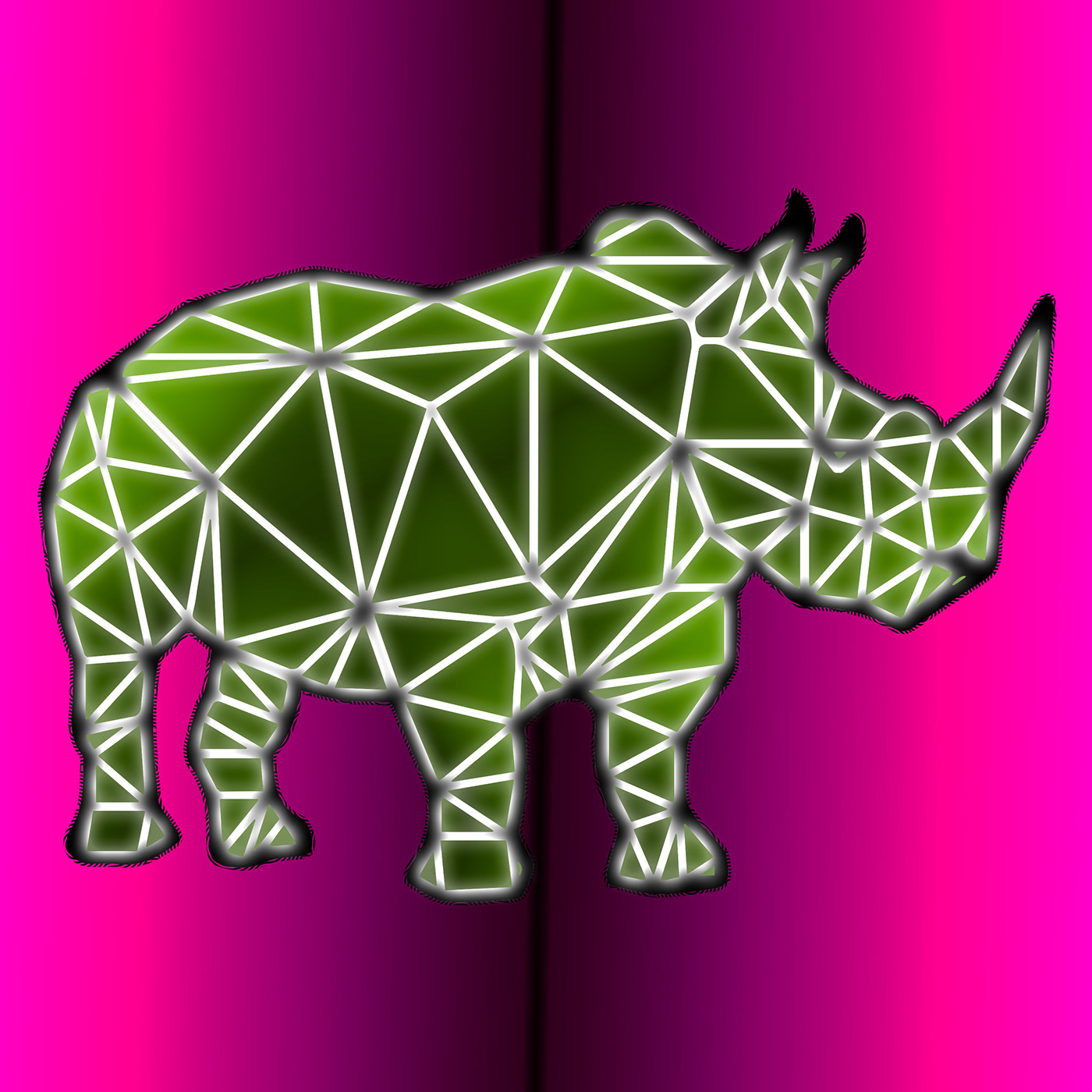 animal Character design  Digital Art  digital illustration nft polygon polygonal Rhino Rhino 3D Rhinoceros