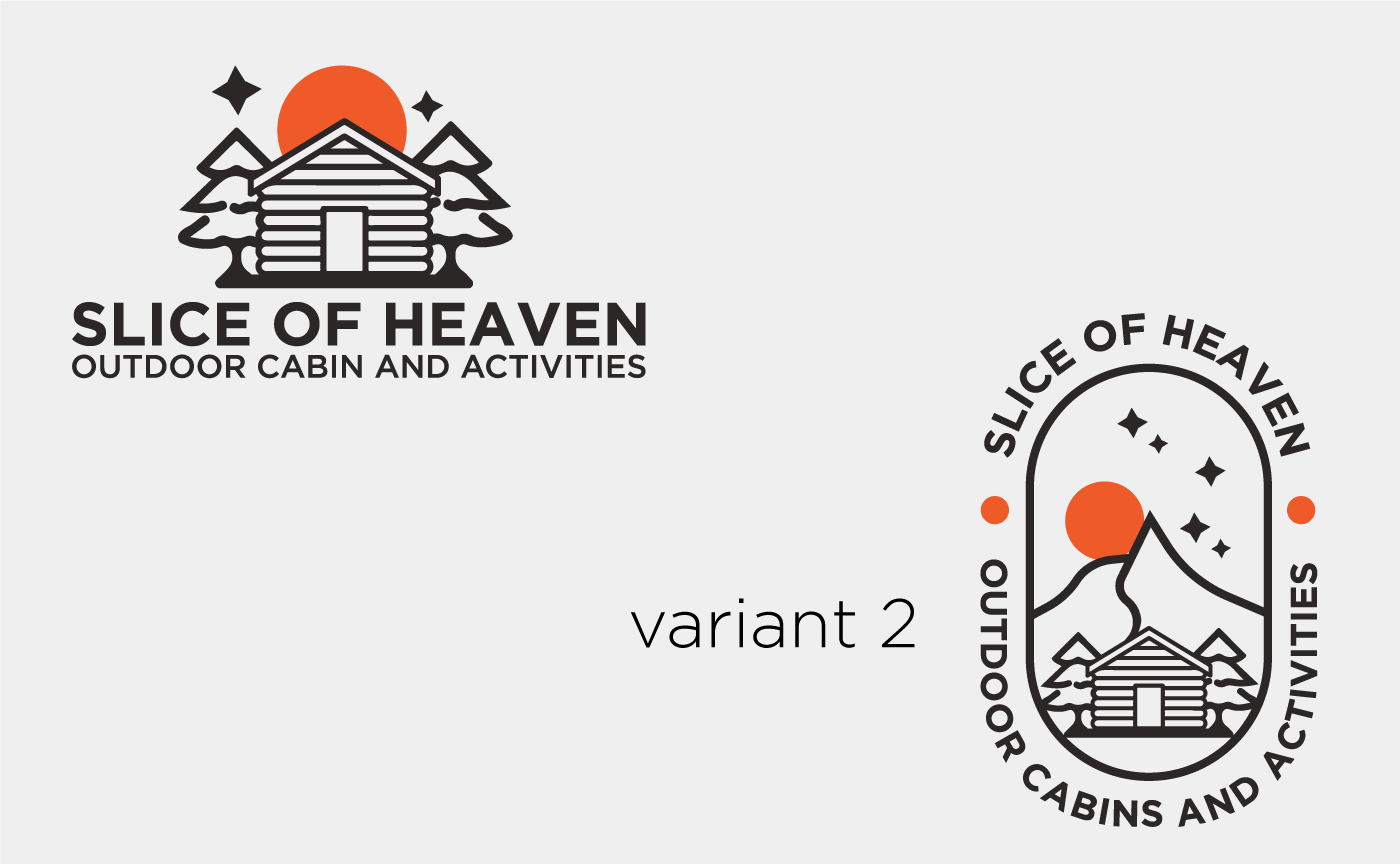 slice heaven Outdoor cabin activity logo brand identity visual Logo Design adobe illustrator