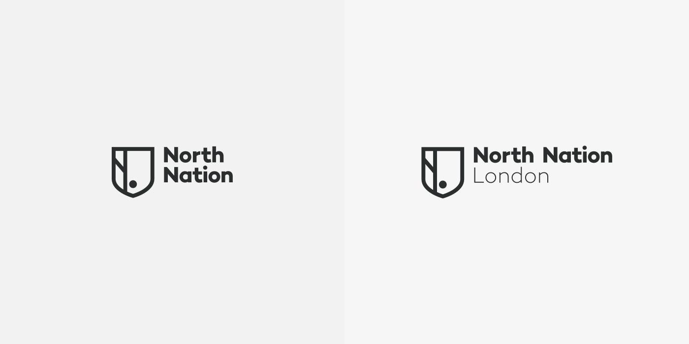 brand north nation shield logo mobile agency