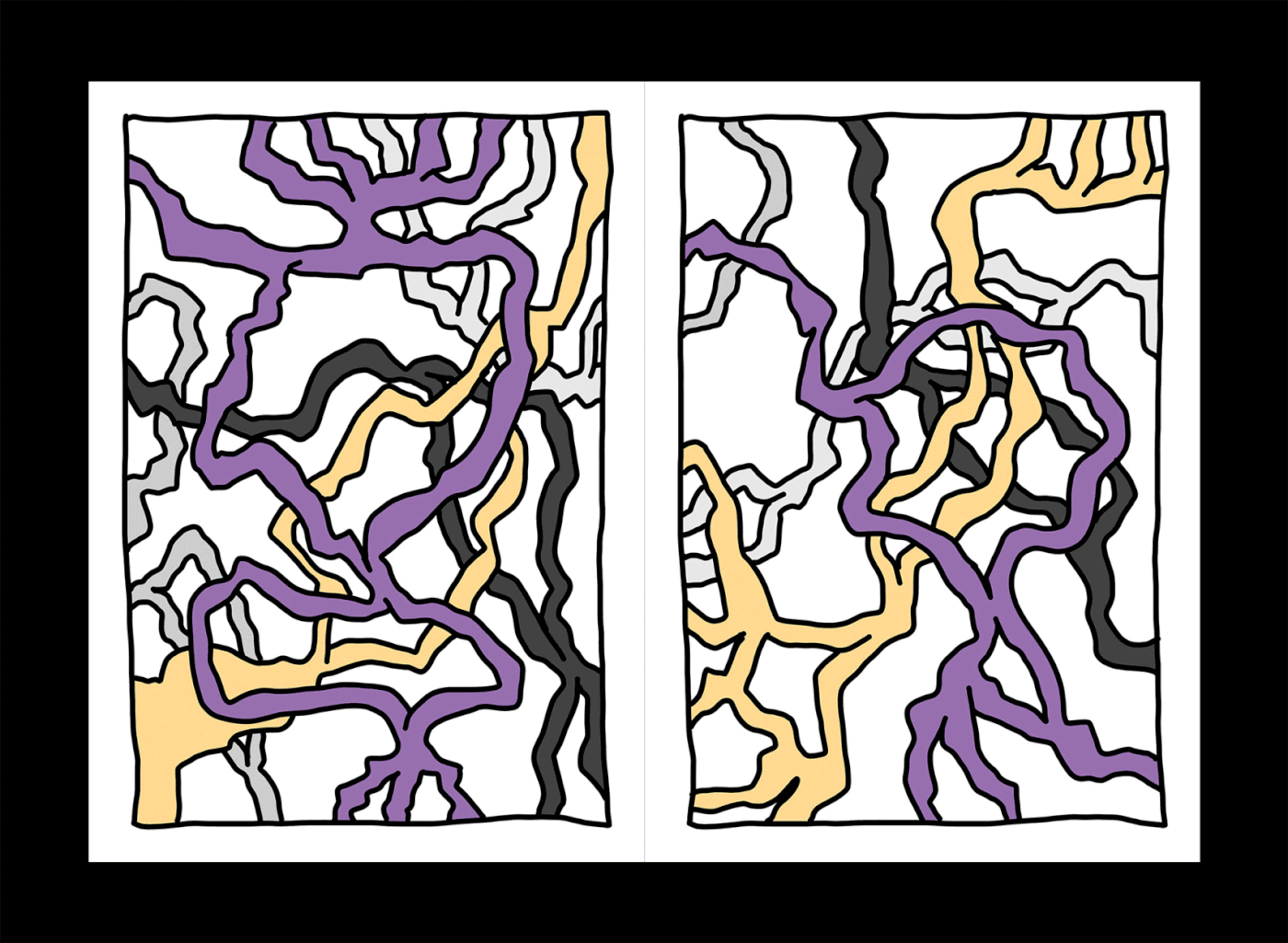 abstract book colour draw Drawing  ILLUSTRATION  iPad postcard purple sand