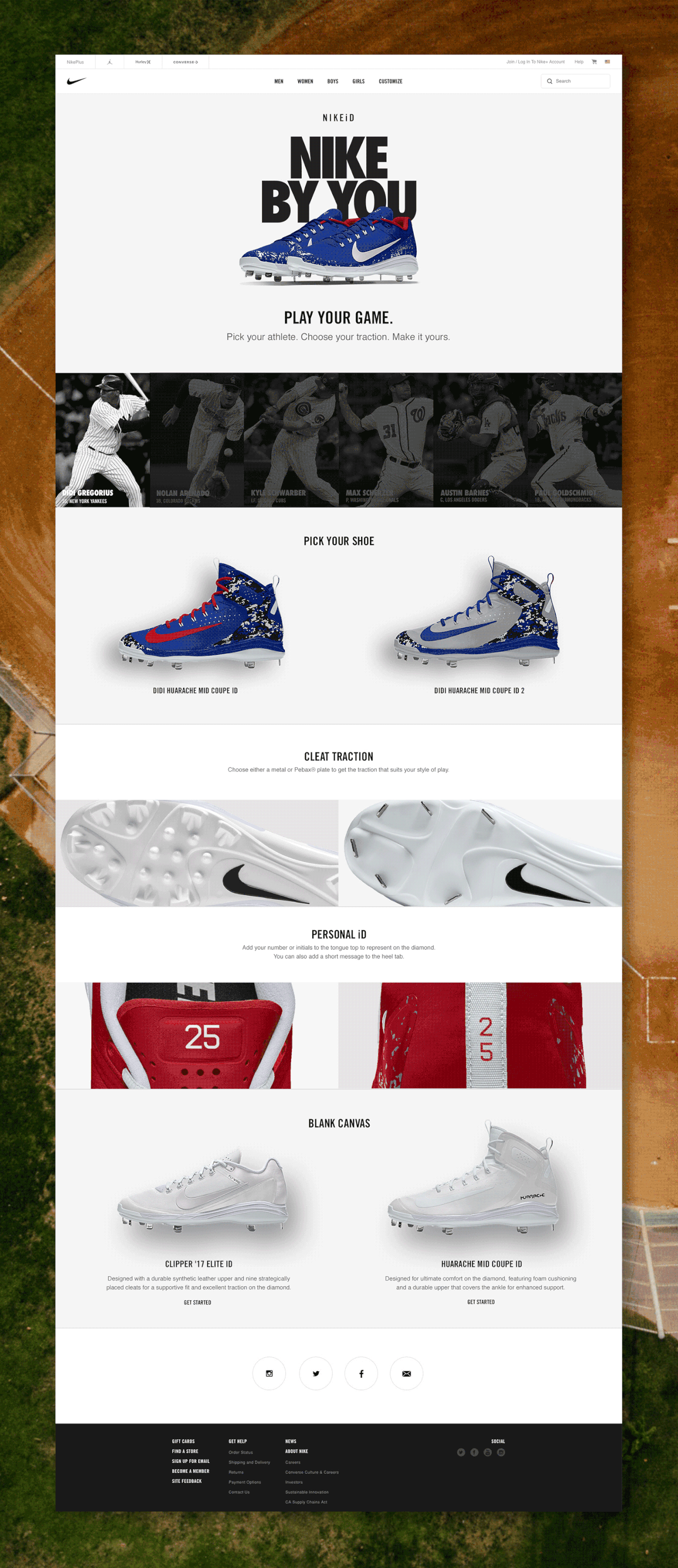 Advertising  art direction  baseball branding  digital Nike nike baseball nike by you Nike ID UI
