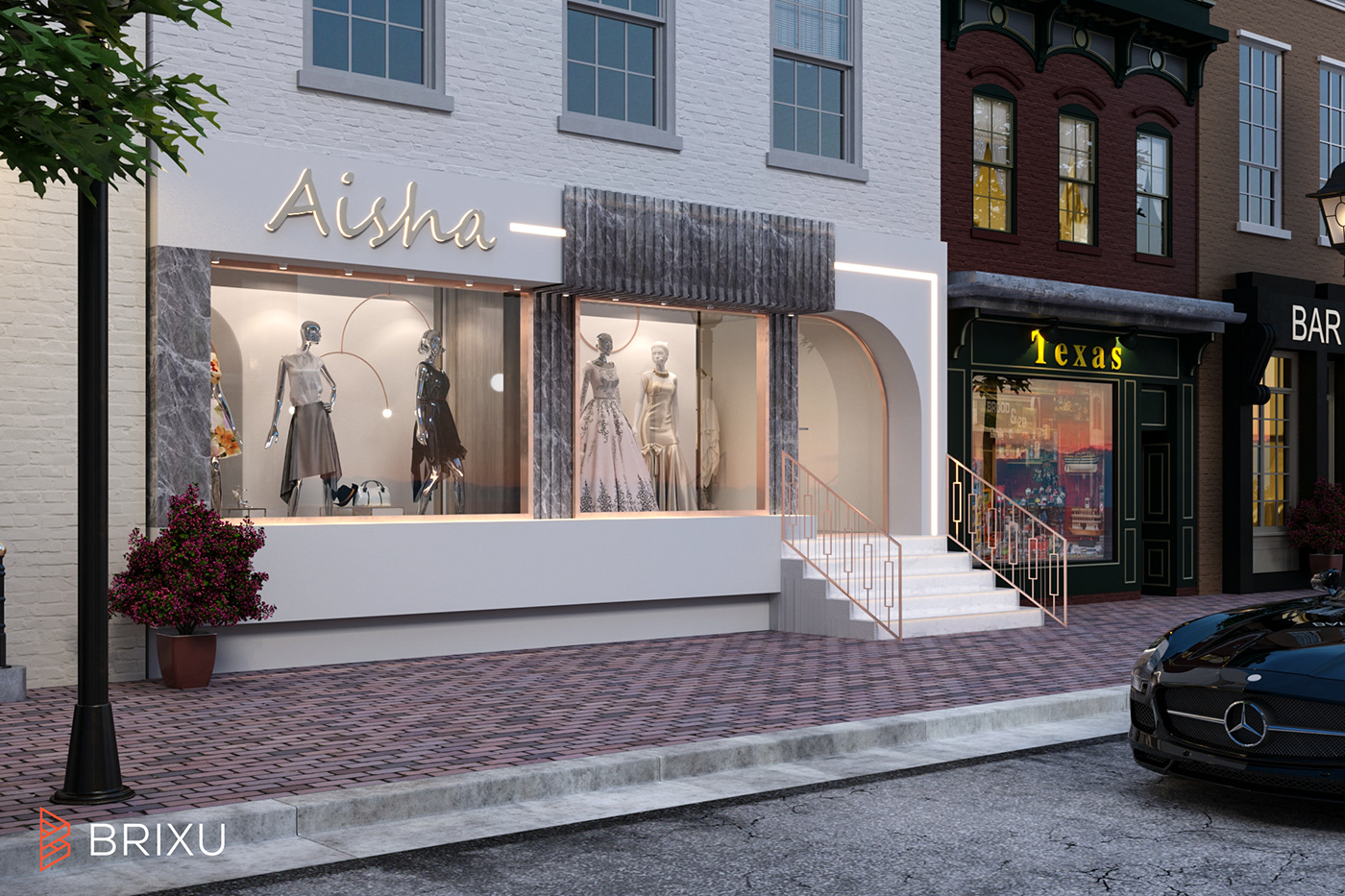 architecture atelier CGI clothes commercial dress Fashion  Interior store visualization