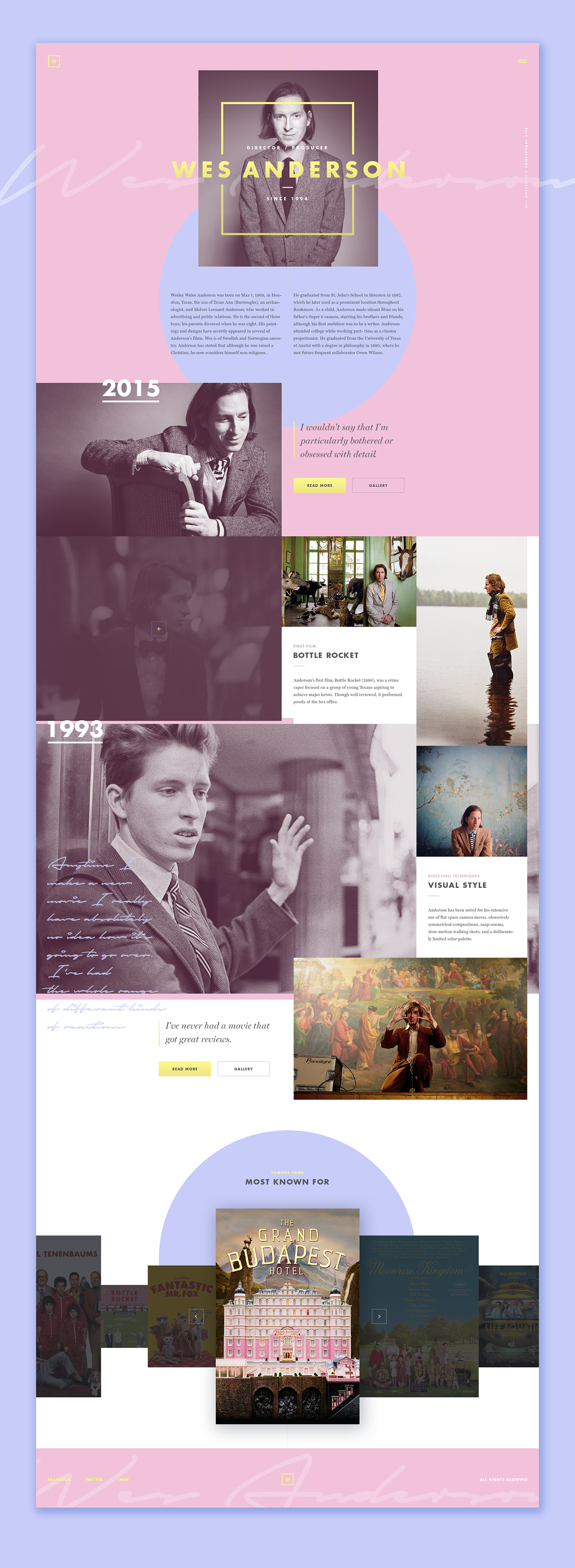 wes anderson concept Website landing Layout coloring Futura pink minimal flat marketing   composition Morphology