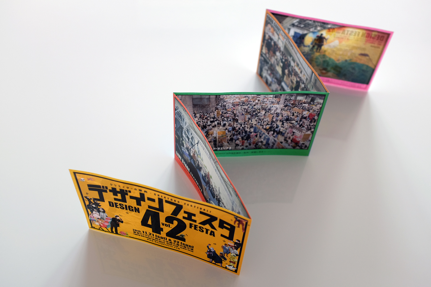 flyer pamphlet art Event design festa design pocket collage small accordion japanese english