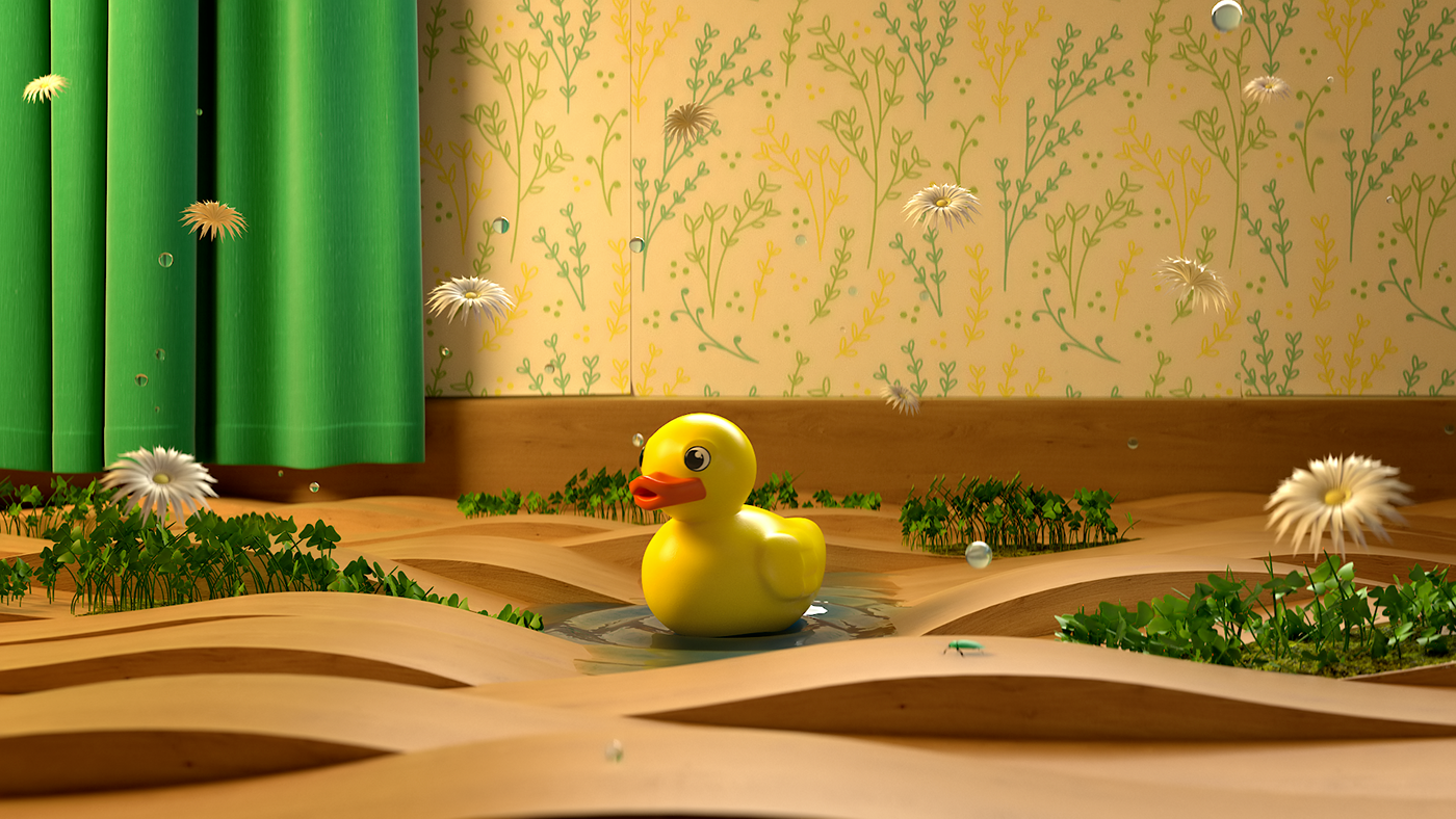 motion motiongraphics newyear duck 3D animation  toys Nature creation wood