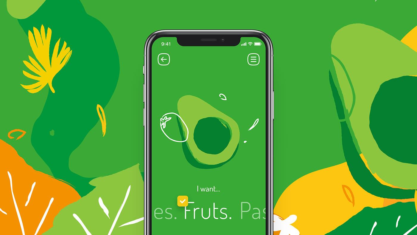 organic app ILLUSTRATION  minimal Tropical avocado Food  Health fresh Young