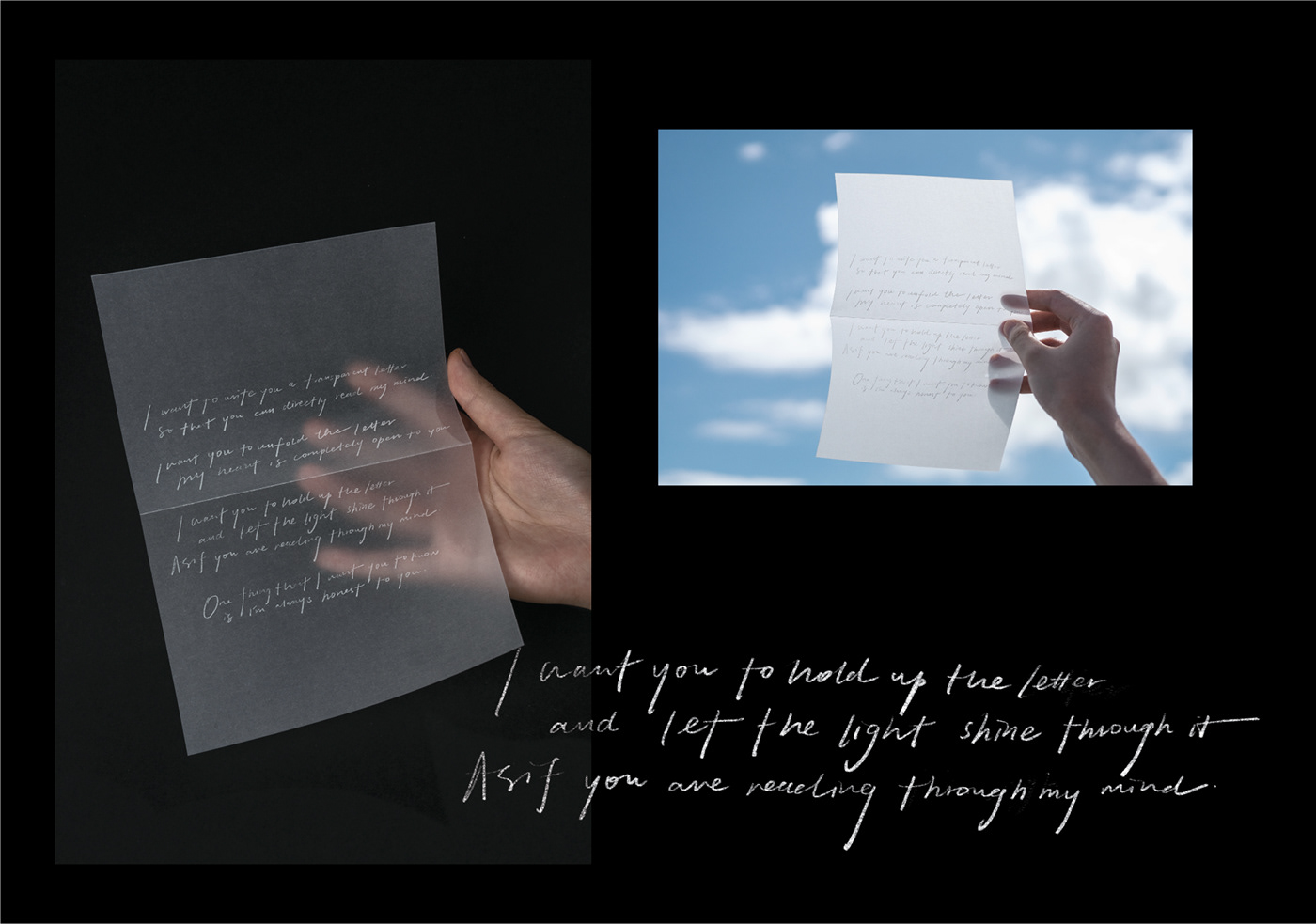 a transparent letter art direction  concept design creative graphic design  laser printing Prints Design transparent videography