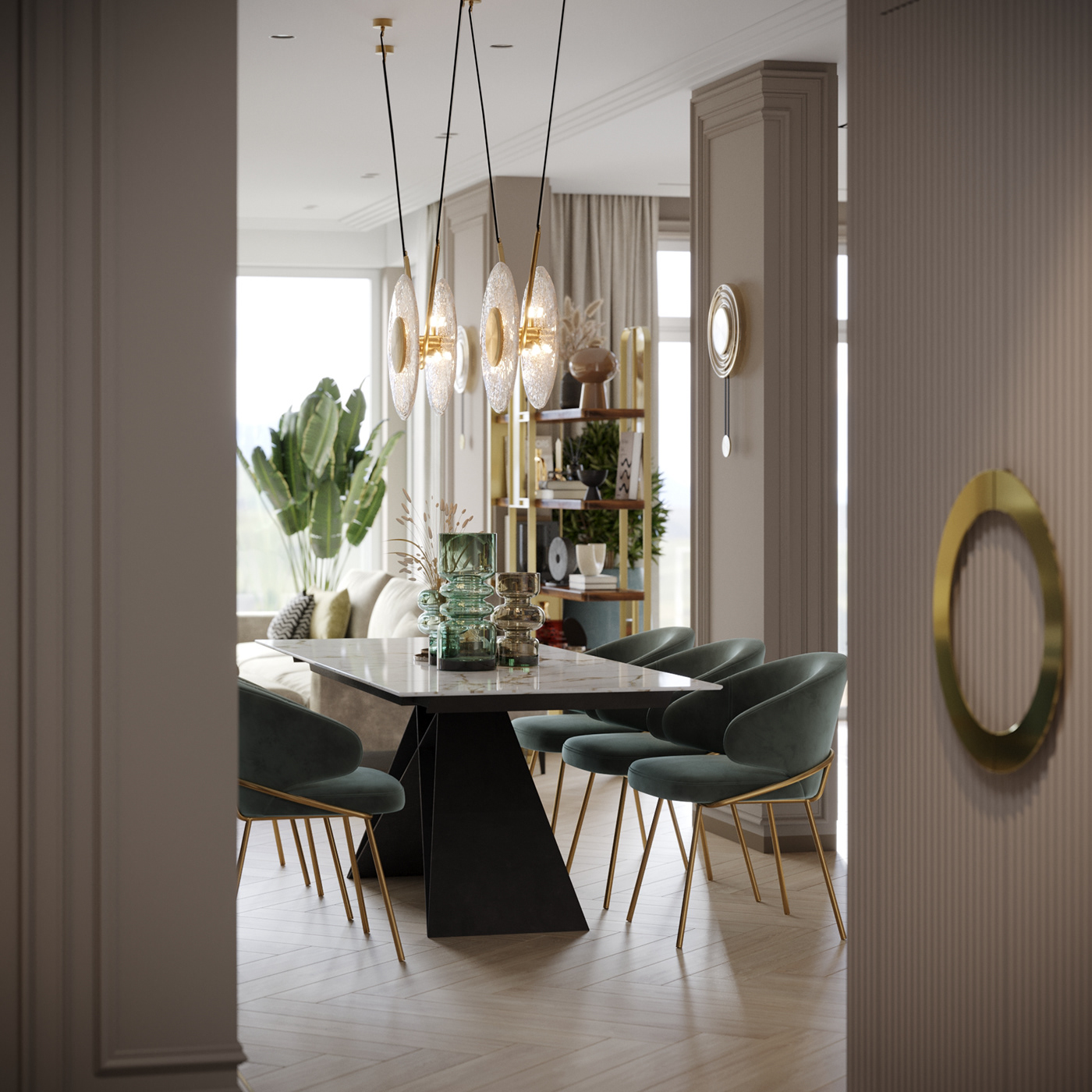 3D CoronaRender  decor design interior design  openspace Sweethome visualization