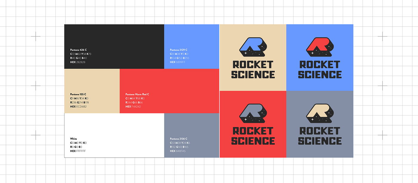 brand identity Rocket Science Logo Design visual identity branding 