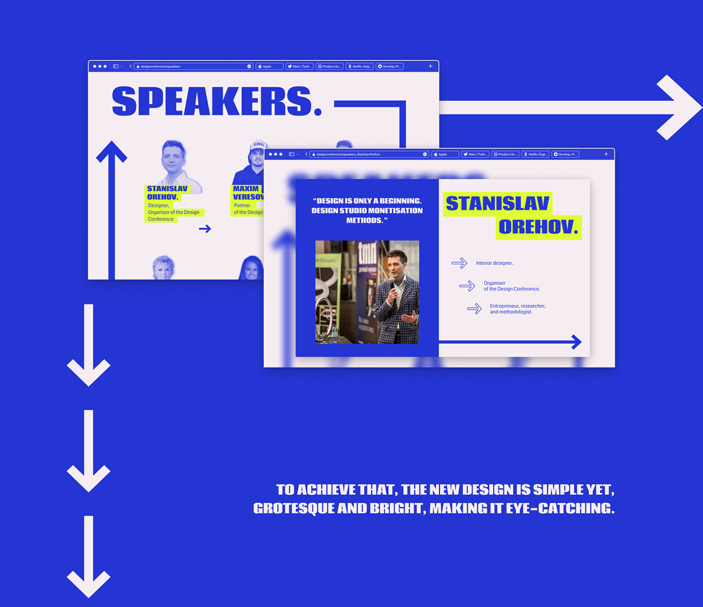 blue business conference landing page redesign Web Design  Website
