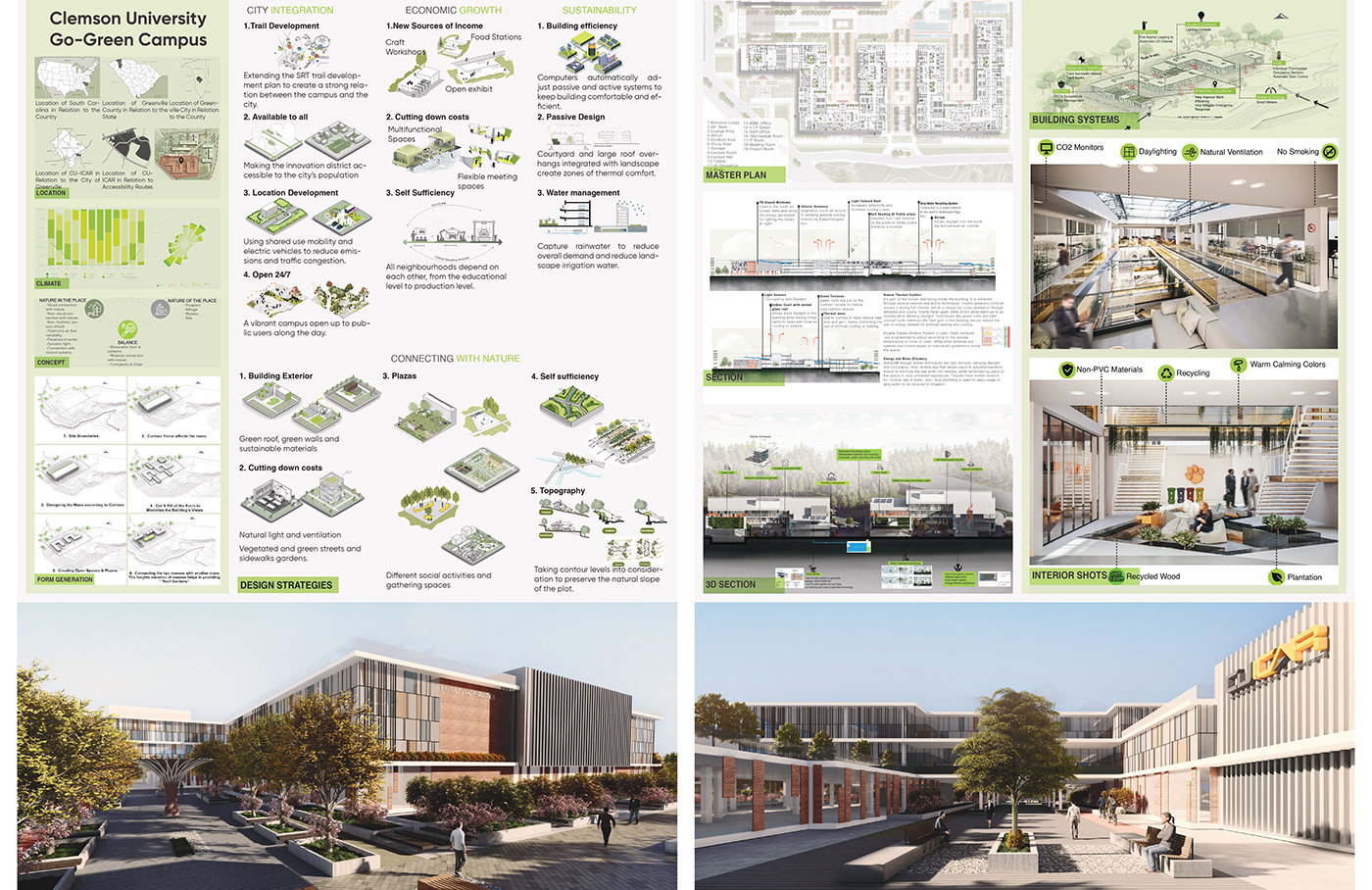architecture campus Campus Design Competition design interior design  Landscape Design Render University
