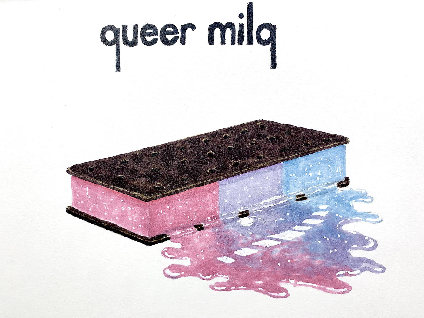 album cover colored pencils copic markers Copic Multiliner Gender ice cream LGBTQIA queer queer art