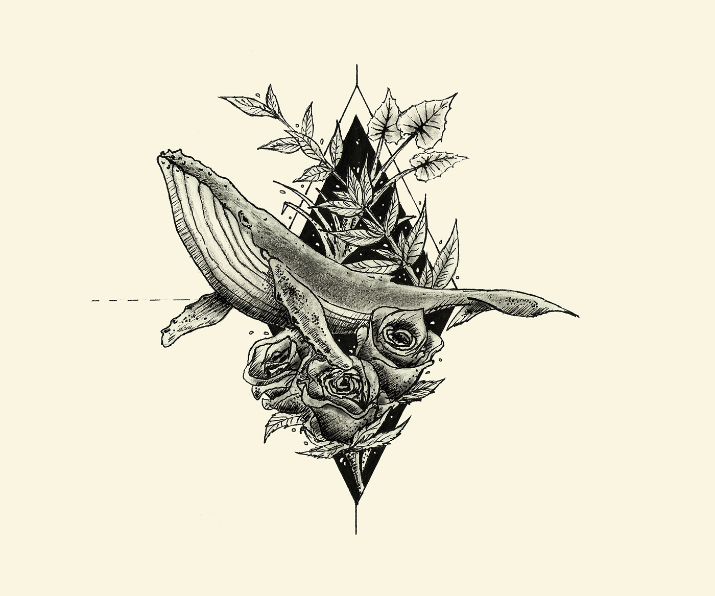 ILLUSTRATION  ilustracion collage diseño dibujo naturaleza ink skull Whale black work