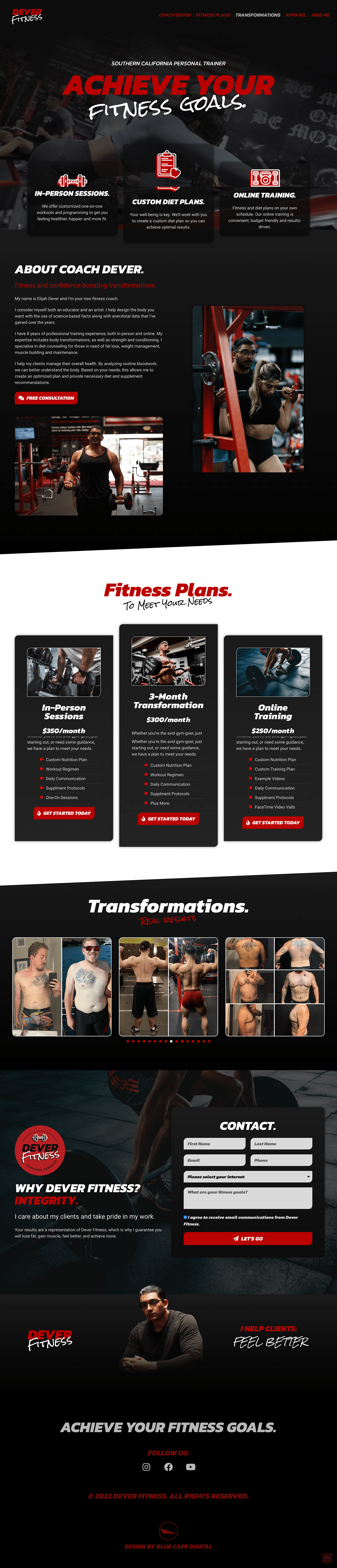 body transformation elementor fitness personal trainer Web Design  wordpress