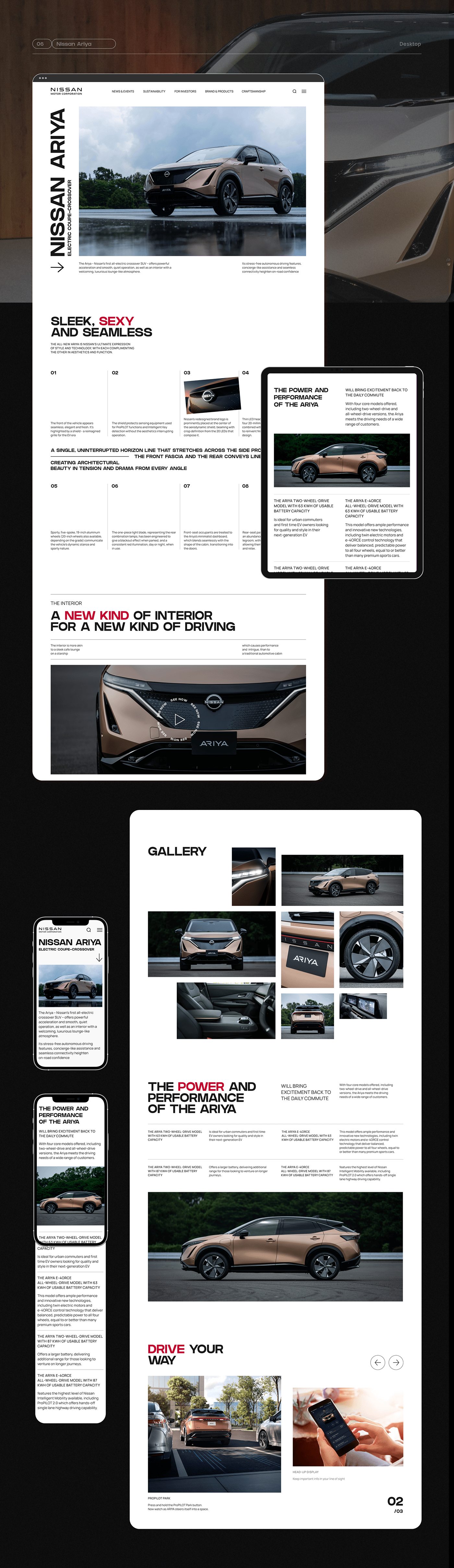Cars concept corporate website DesignConcept interactive design Nissan redesign ui design UI/UX Webdesign