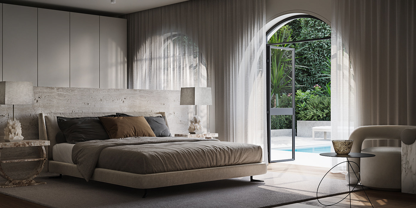 Abu Dhabi CGI emirates interior desogn luxury interior master bedroom UAE Villa