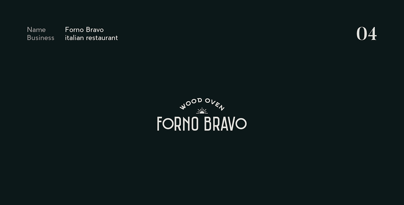 Logo design for the italian restaurant Forno Bravo with the wood oven
