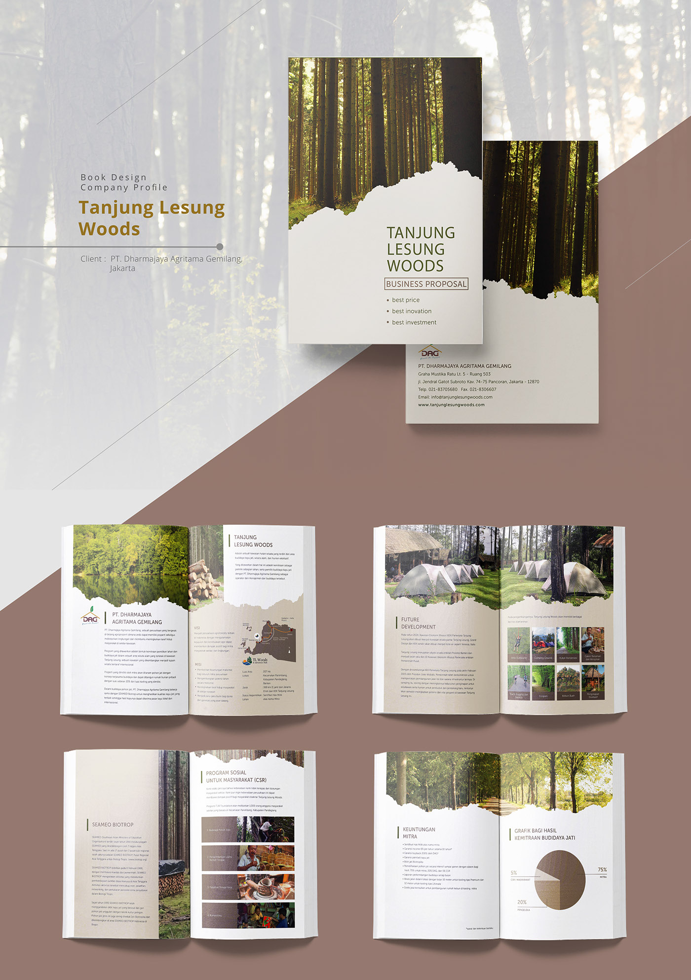company profile graphic design  book design company profile magazine book Layout branding  indonesia