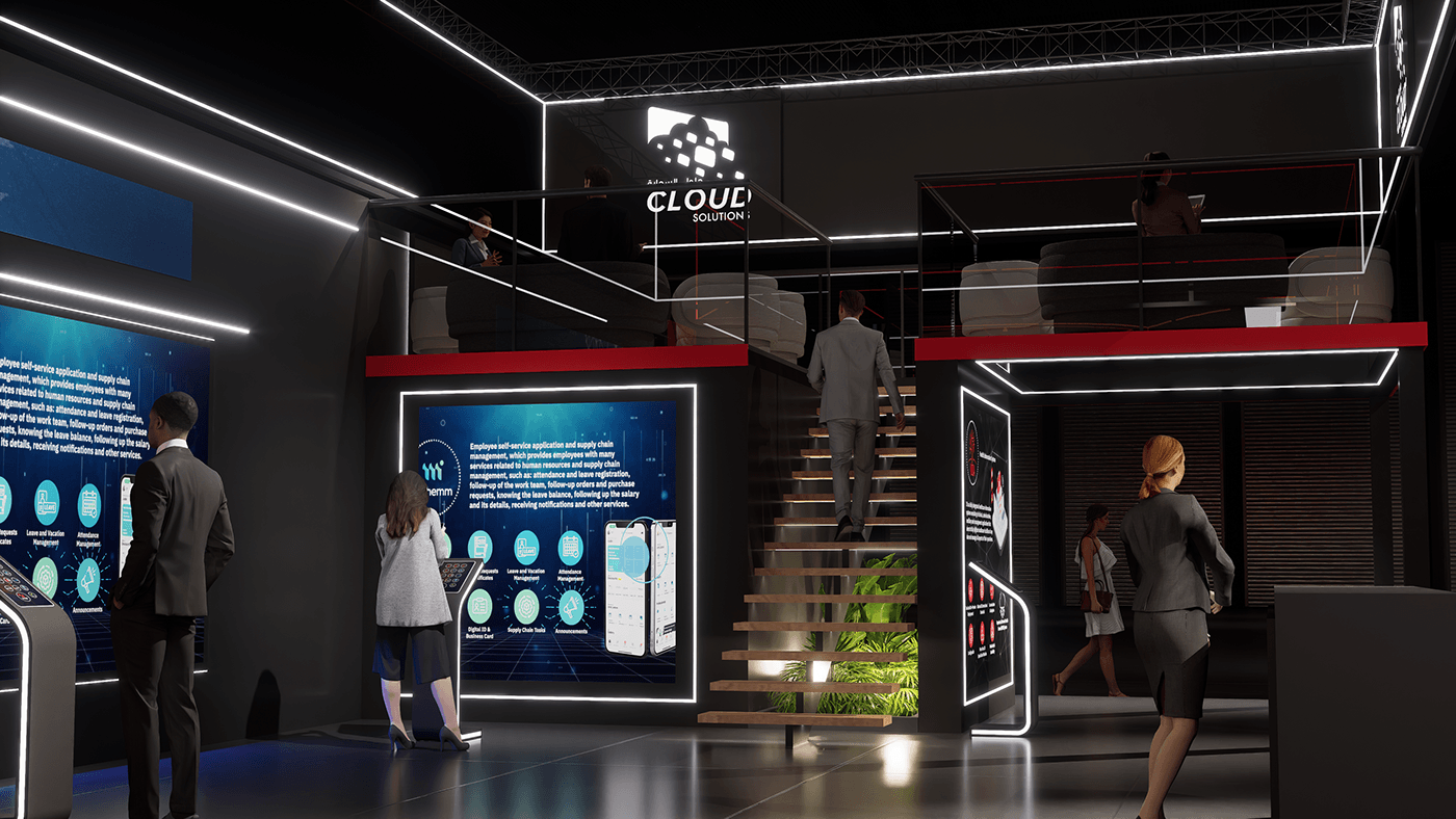 Technology robot Exhibition  booth design Health Advertising  leap Saudi Arabia graphic design 