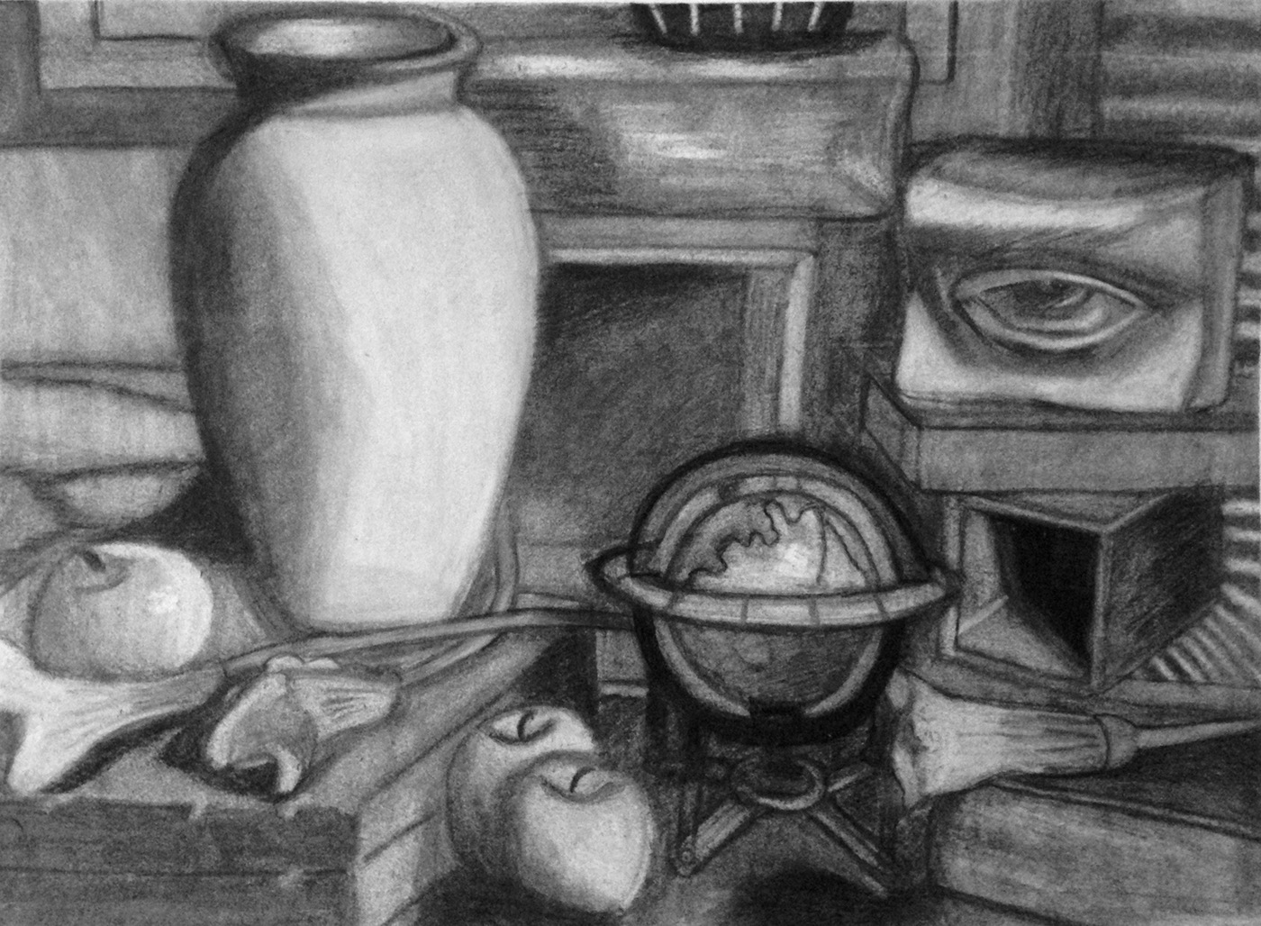 Drawing  charcoal Black&white still life