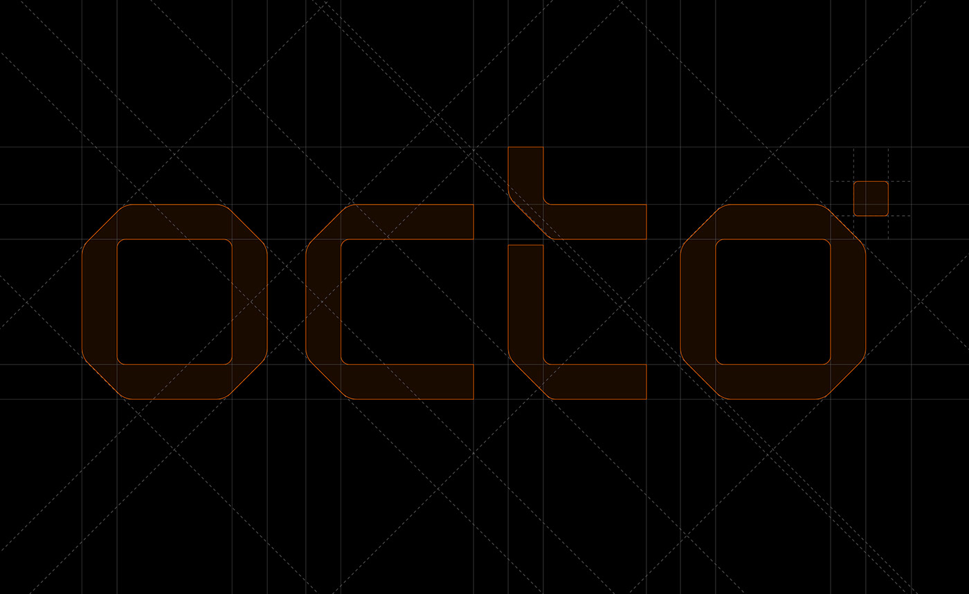 Grid in lines forming a geometric logo