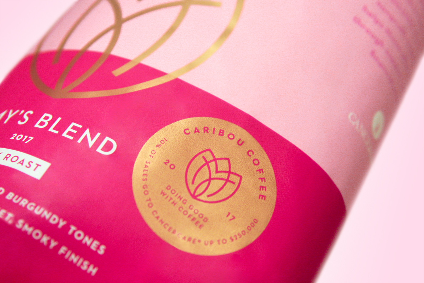 Coffee logo monogram premium Caribou cancer pink