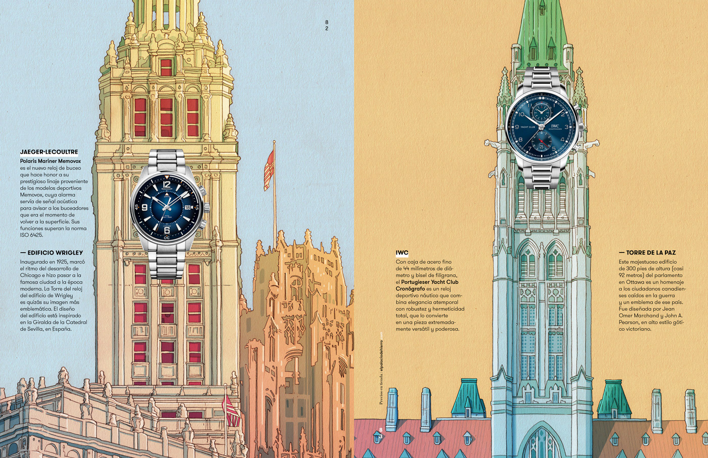clock towers editorial ILLUSTRATION  Watches