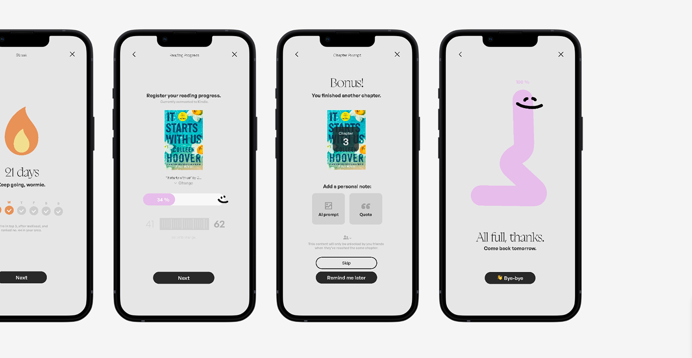 brand identity app social network Reading books innovation Startup app design branding  Playful