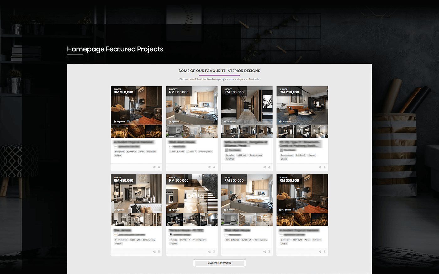 homepage interior design  landing page wireframe architecture Platform Web Design 