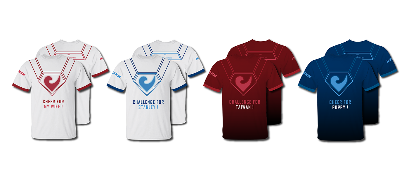 t-shirt design Triathlon product Commemorate challenge asia family superman