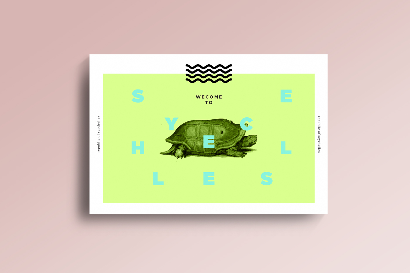 design Seychelles postcard print tortoise system postcard system udem