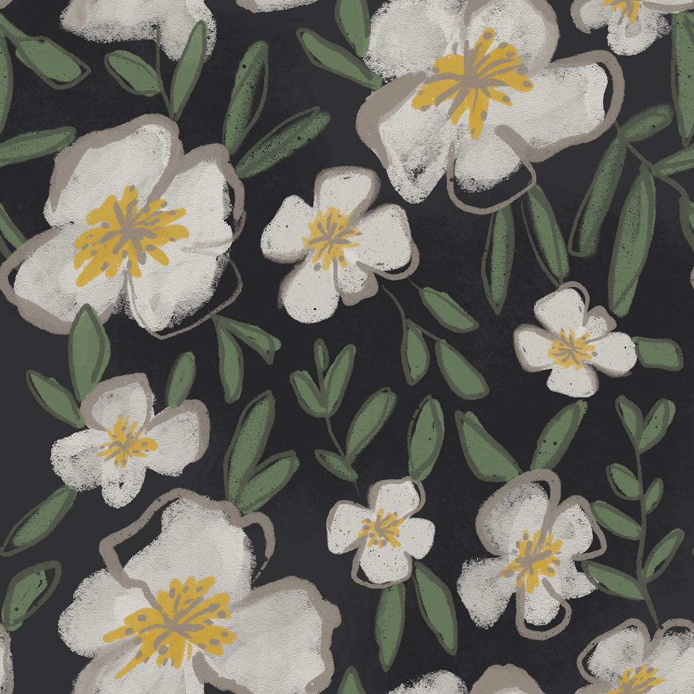 abstract florals dark backgrounds dark florals floral pattern pattern print and pattern print design  Procreate textile designer