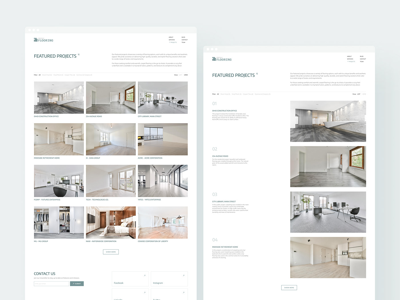 interior design  architecture flooring Website carpet Interior showcase portfolio UI/UX uidesign