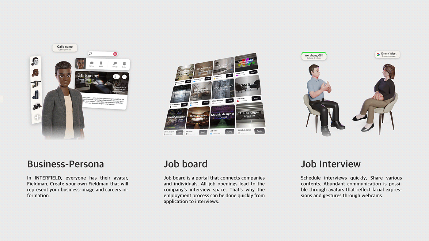 avatar futuristic design job portal metaverse Service design vr