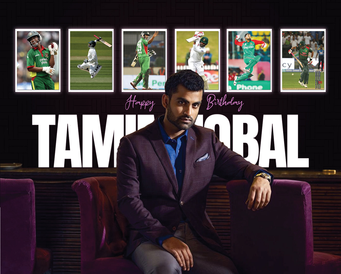 person Fashion  design Birthday celebration festival tamim iqbal Cricket cricket poster Sports Design