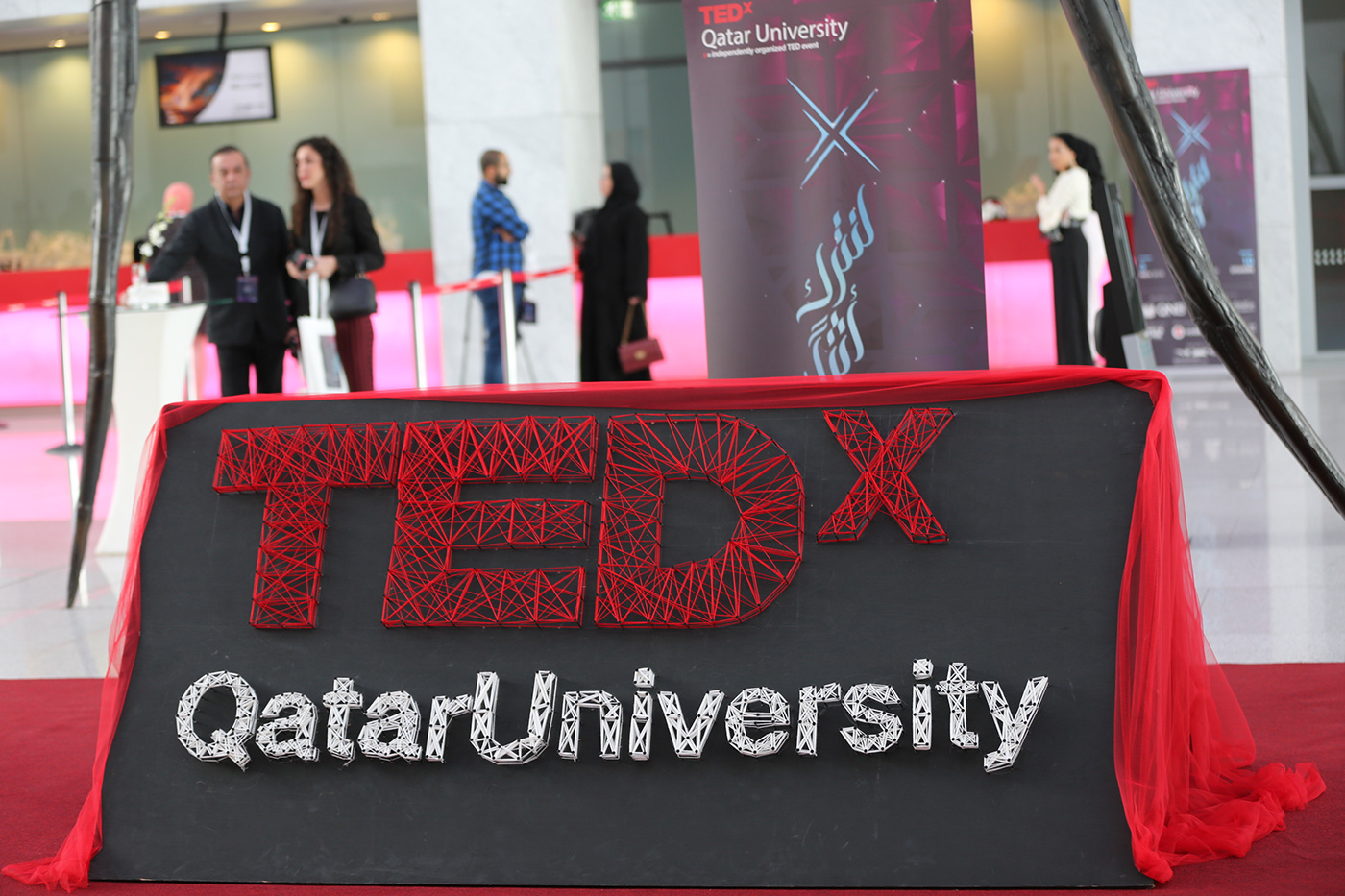 branding  Theme TEDx TED TEDxQatarUniversity Qatar Qatarliving visual identity Brand Elements designs