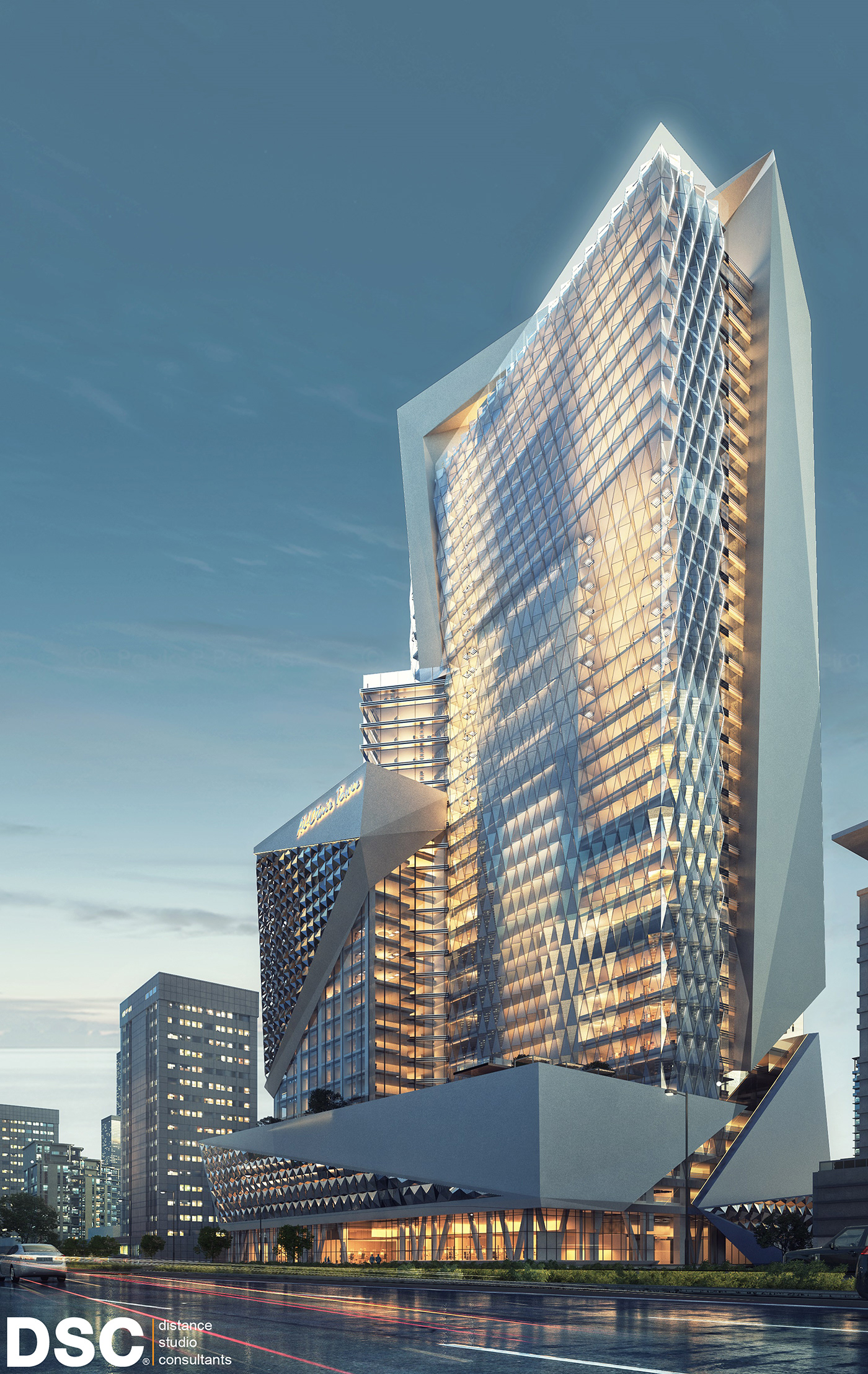 tower modern mixed use Render architecture visualization exterior design pattern parametric deconstruction