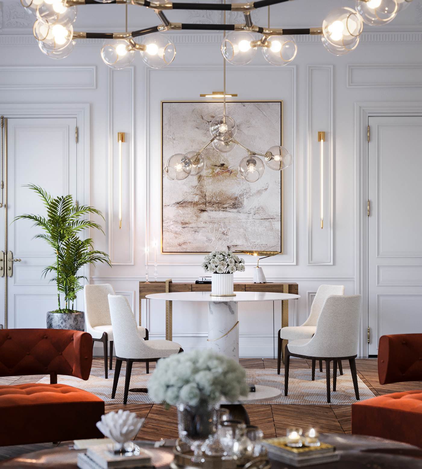 bedroom design editorial indoor Interior light luxury modern parisian Style