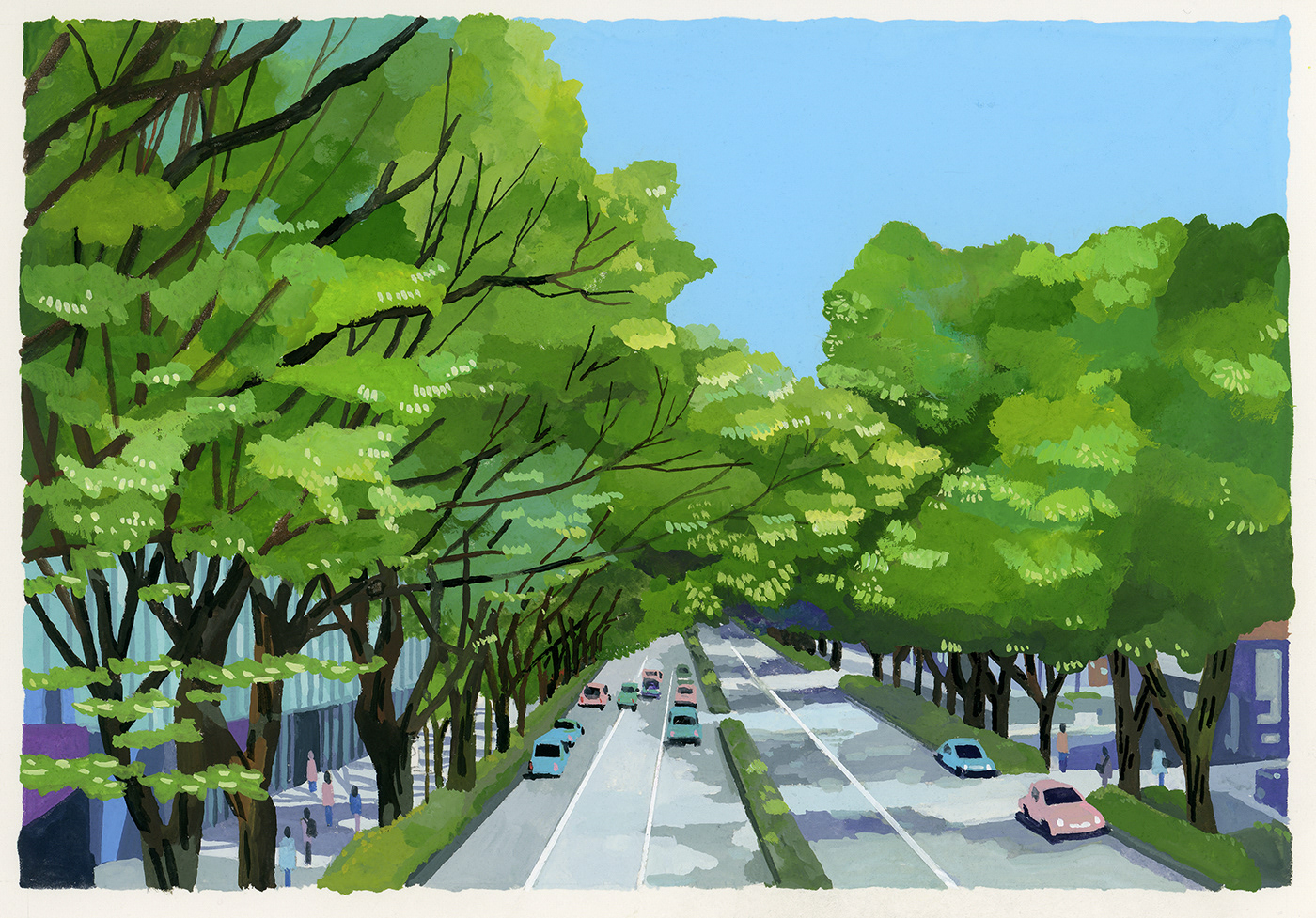 Landscape hiroyukiizutsu tokyo japan Illustrator