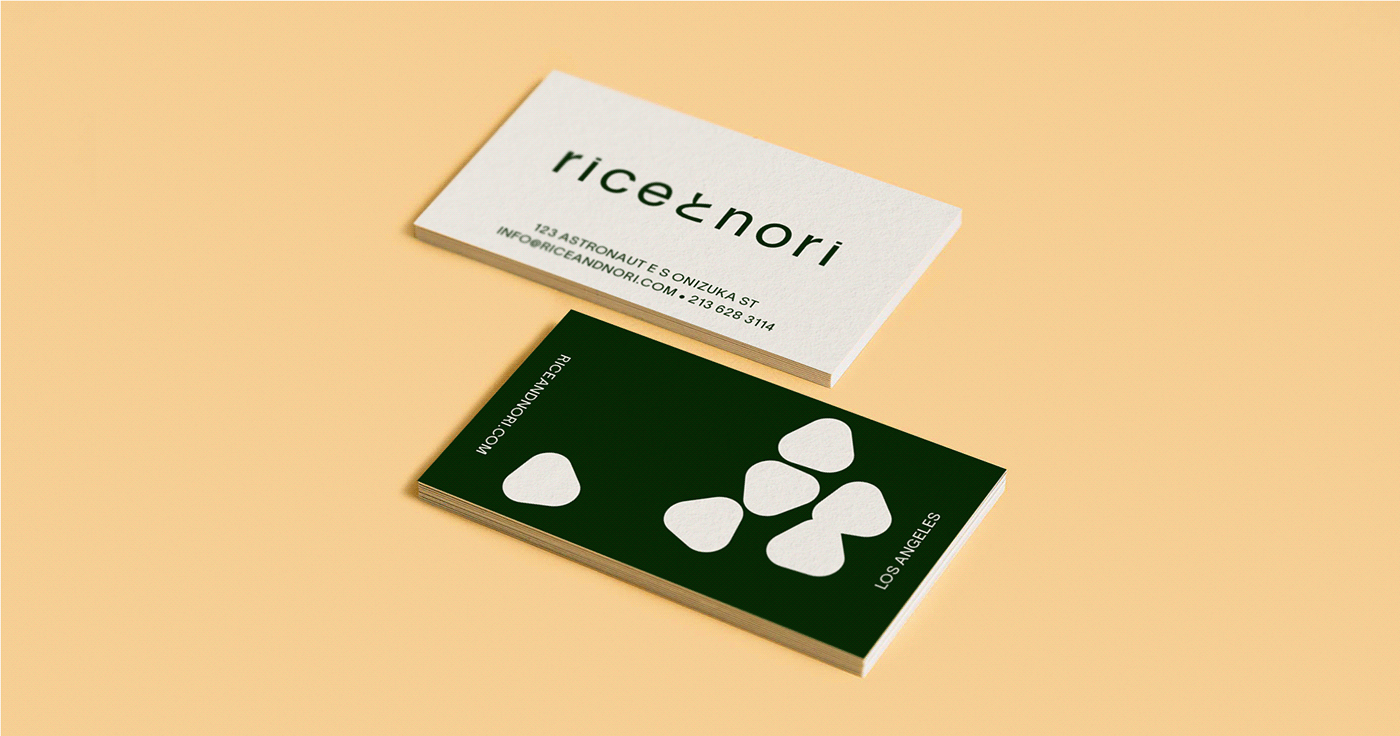japanese restaurant minimalist simplicity onigiri desktop mobile Business Cards menu logo