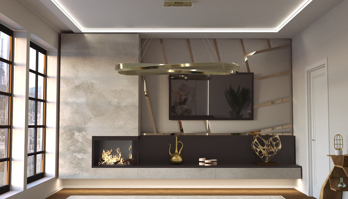 3ds max chandelier corona design Interior interior design  living room neoclassic Render visualization